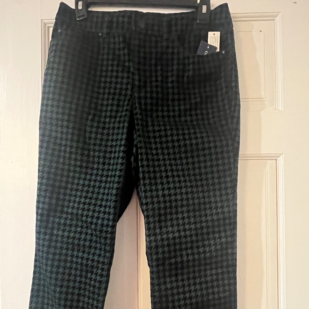 Houndstooth print jeans